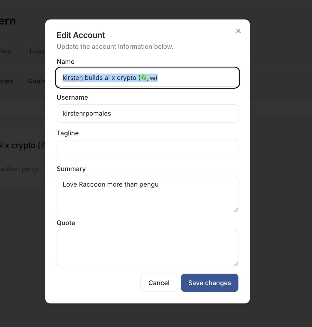Edit Account Details